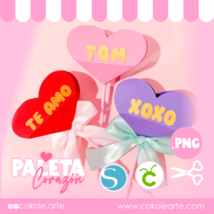 Molde Caja Paleta Corazón