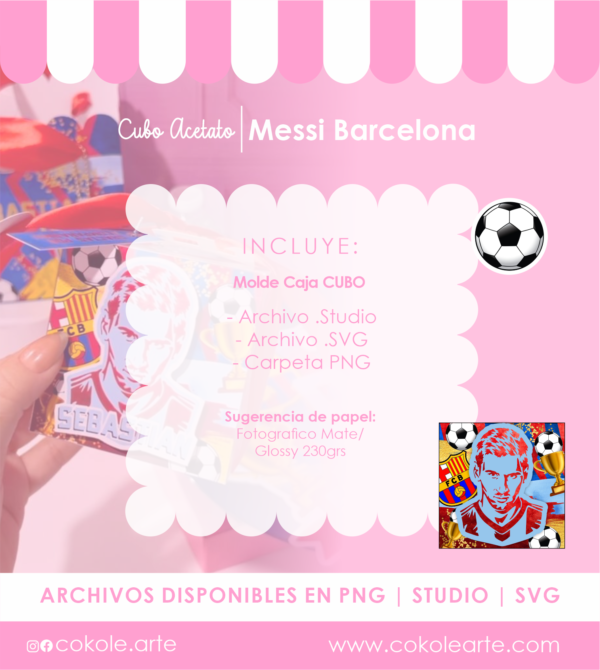 Cubo Acetato - Messi Barcelona